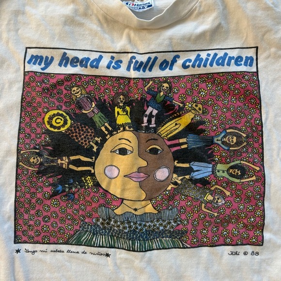 Vintage 1988 Hanes Beefy-T Bizarre My Head Is Full Of Children Single Stitch XL - Picture 5 of 12